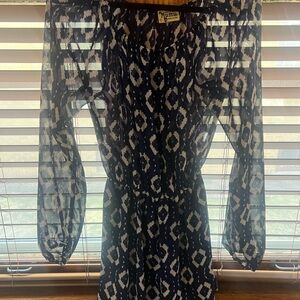 Show Me Your MuMu Blue and White Mini Dress